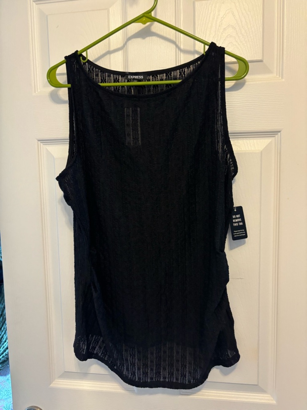 Express Black Lace-Texture Sleeveless Tank